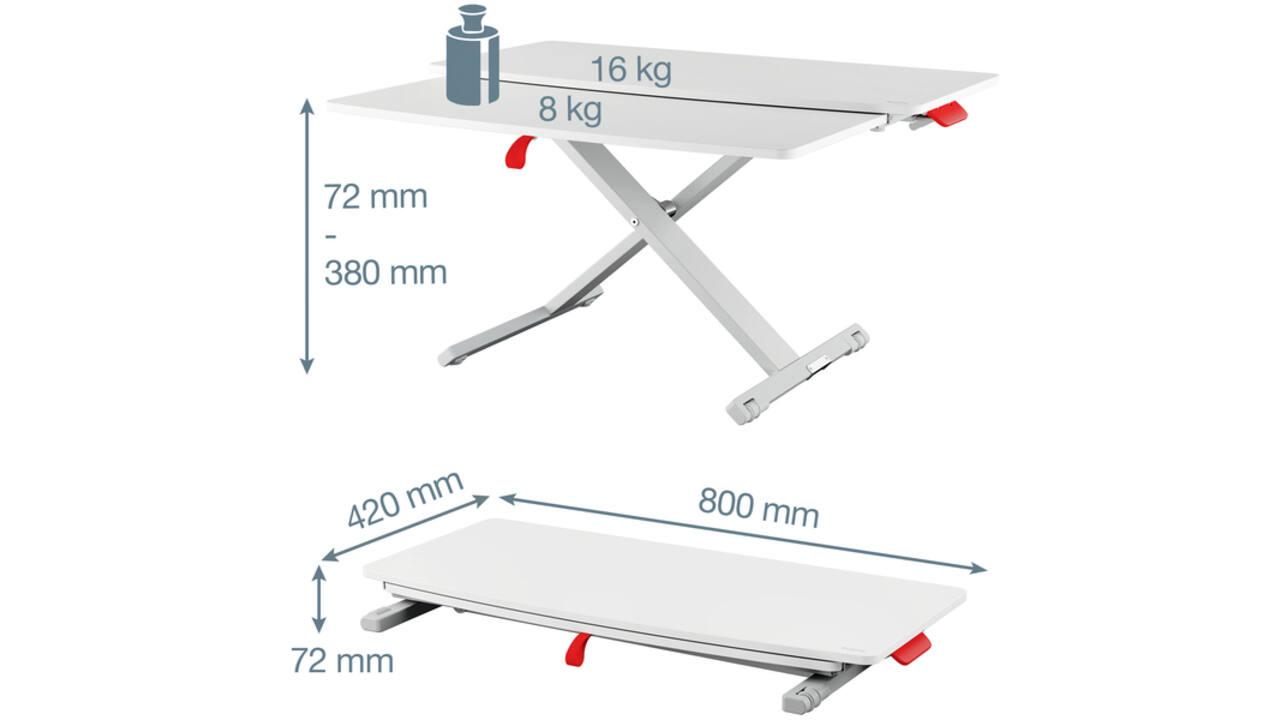 Zit-sta bureau Leitz Ergo Cosy met schuiflade