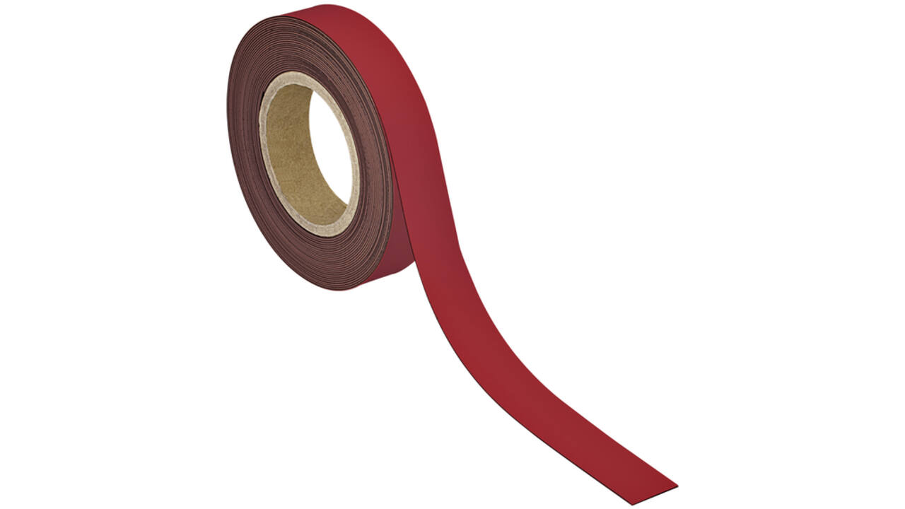 Magneetband MAUL beschrijf- wisbaar 10mx30mmx1mm rood