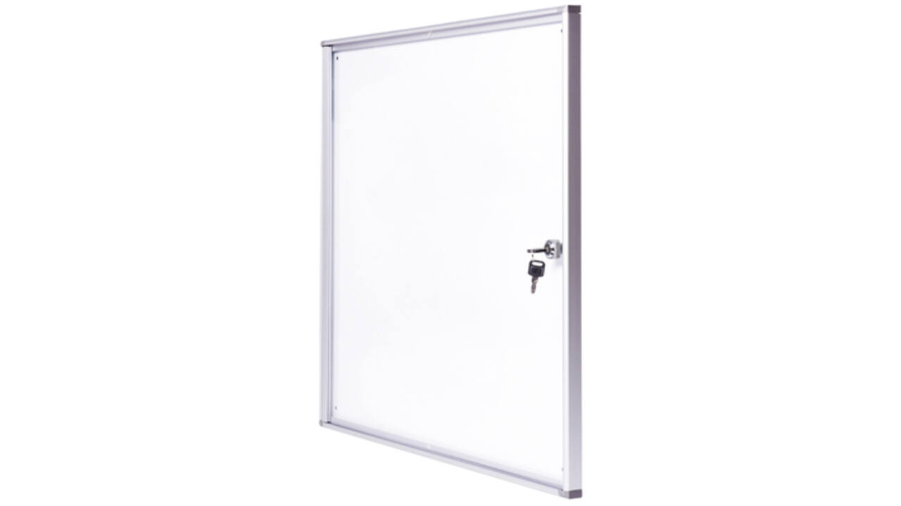Binnenvitrine wand MAULextraslim whiteboard 6xA4 met slot