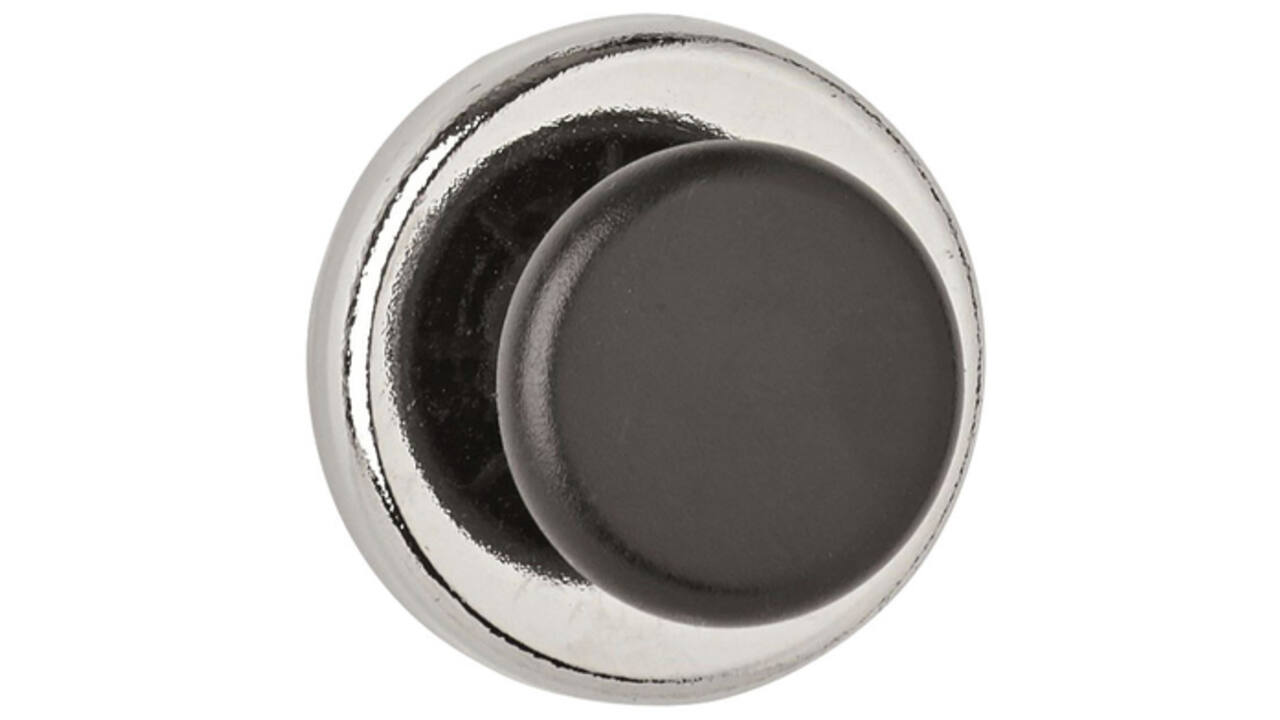 Magneet met knop MAUL Ø36mm trekkracht 5kg chroom/zwart