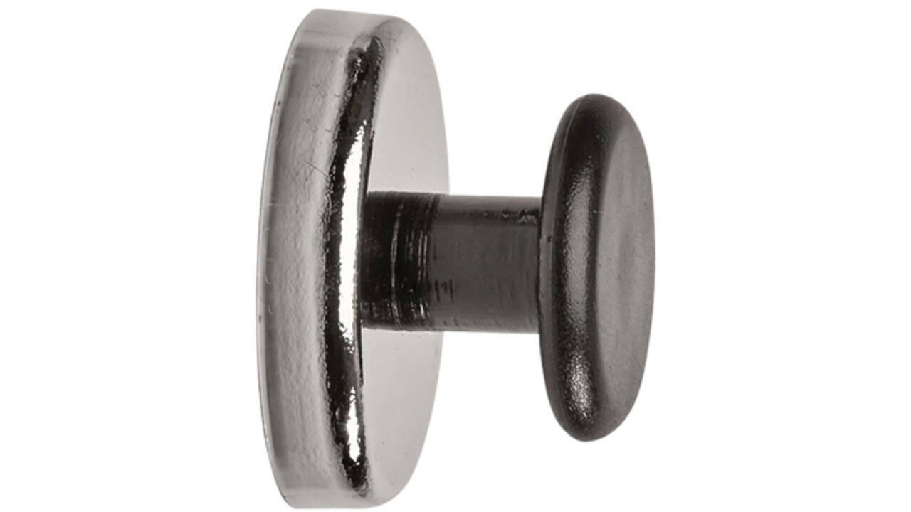 Magneet met knop MAUL Ø36mm trekkracht 5kg chroom/zwart