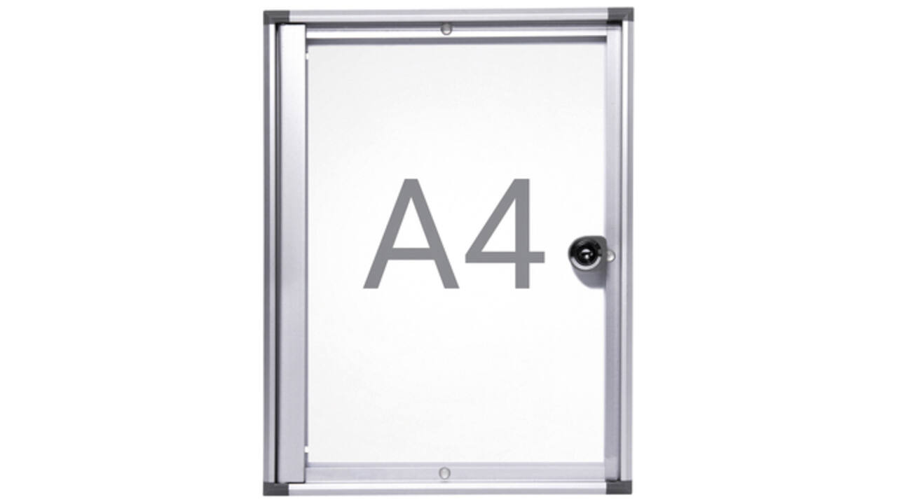 Binnenvitrine wand MAULextraslim whiteboard 1xA4 met slot