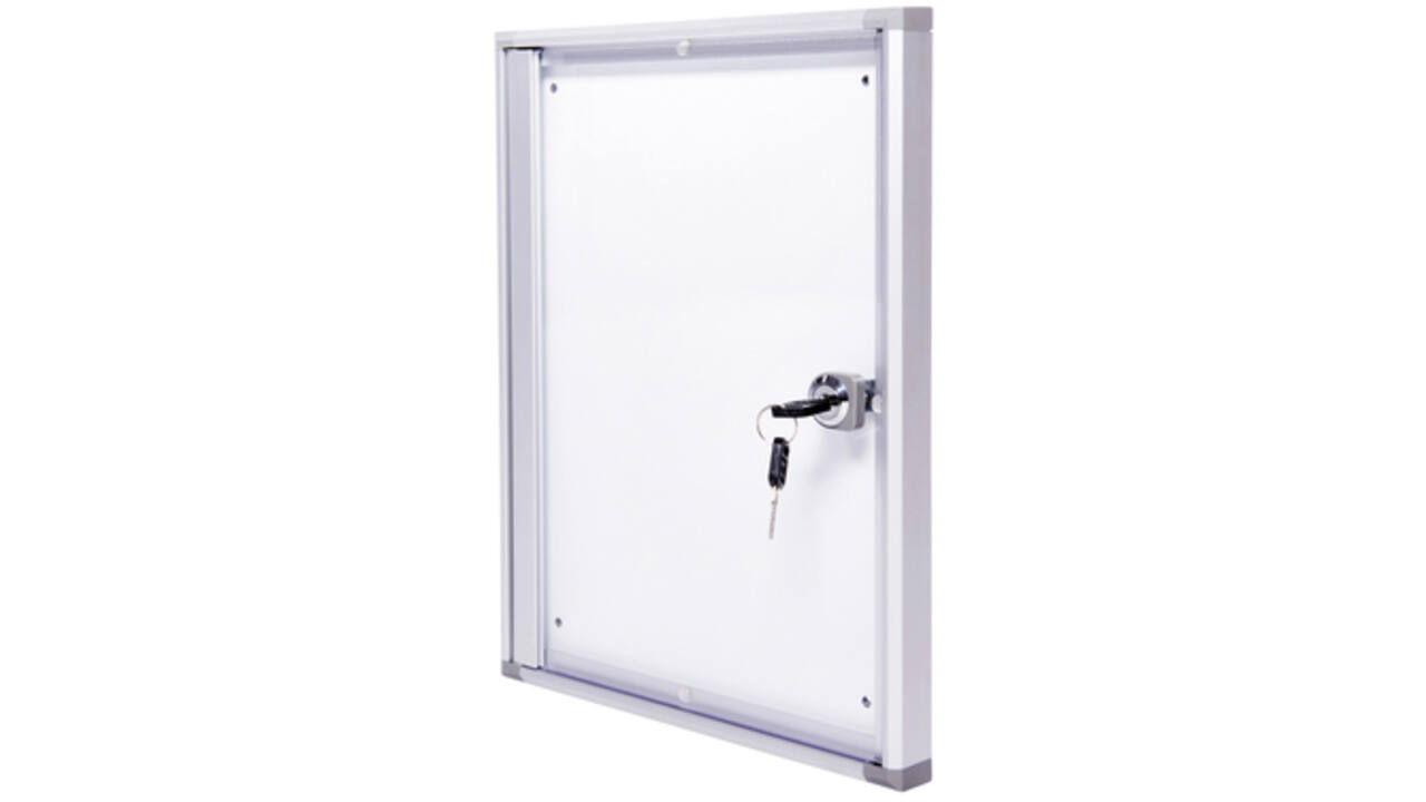 Binnenvitrine wand MAULextraslim whiteboard 1xA4 met slot