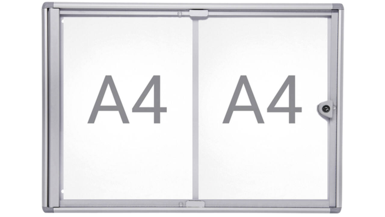 Binnenvitrine wand MAULextraslim whiteboard 2xA4 met slot