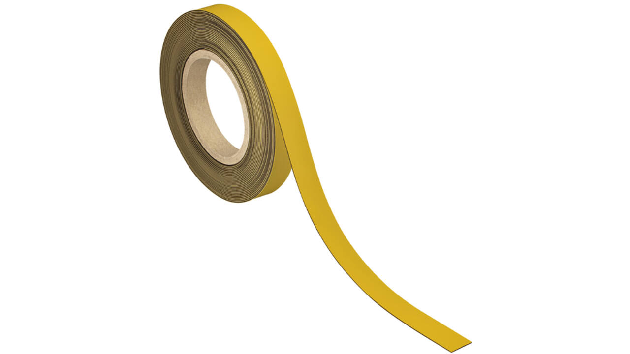 Magneetband MAUL beschrijf- wisbaar 10mx20mmx1mm geel