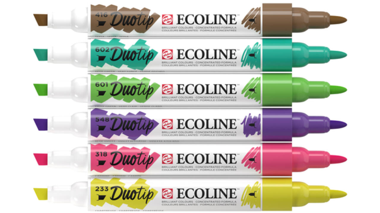 Duotip marker Ecoline botanisch set 6 kleuren
