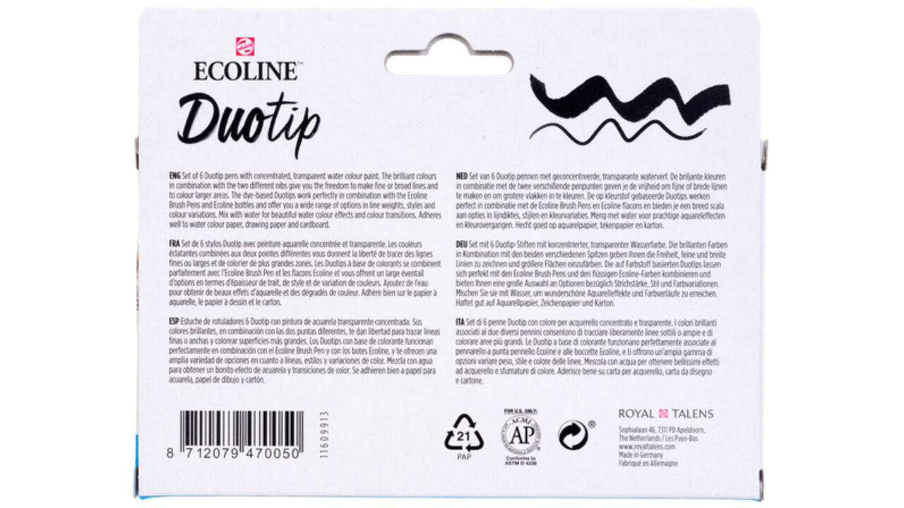 Duotip marker Ecoline urban landscape set 6 kleuren