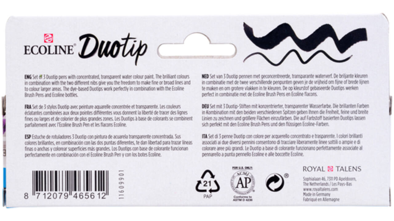 Ecoline Duotip marker secundair set 3 kleuren