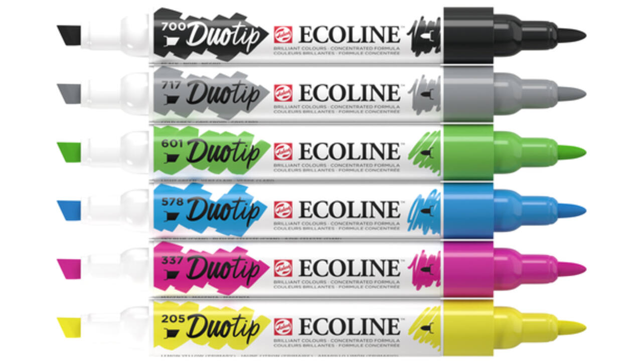 Duotip marker Ecoline basis set 6 kleuren