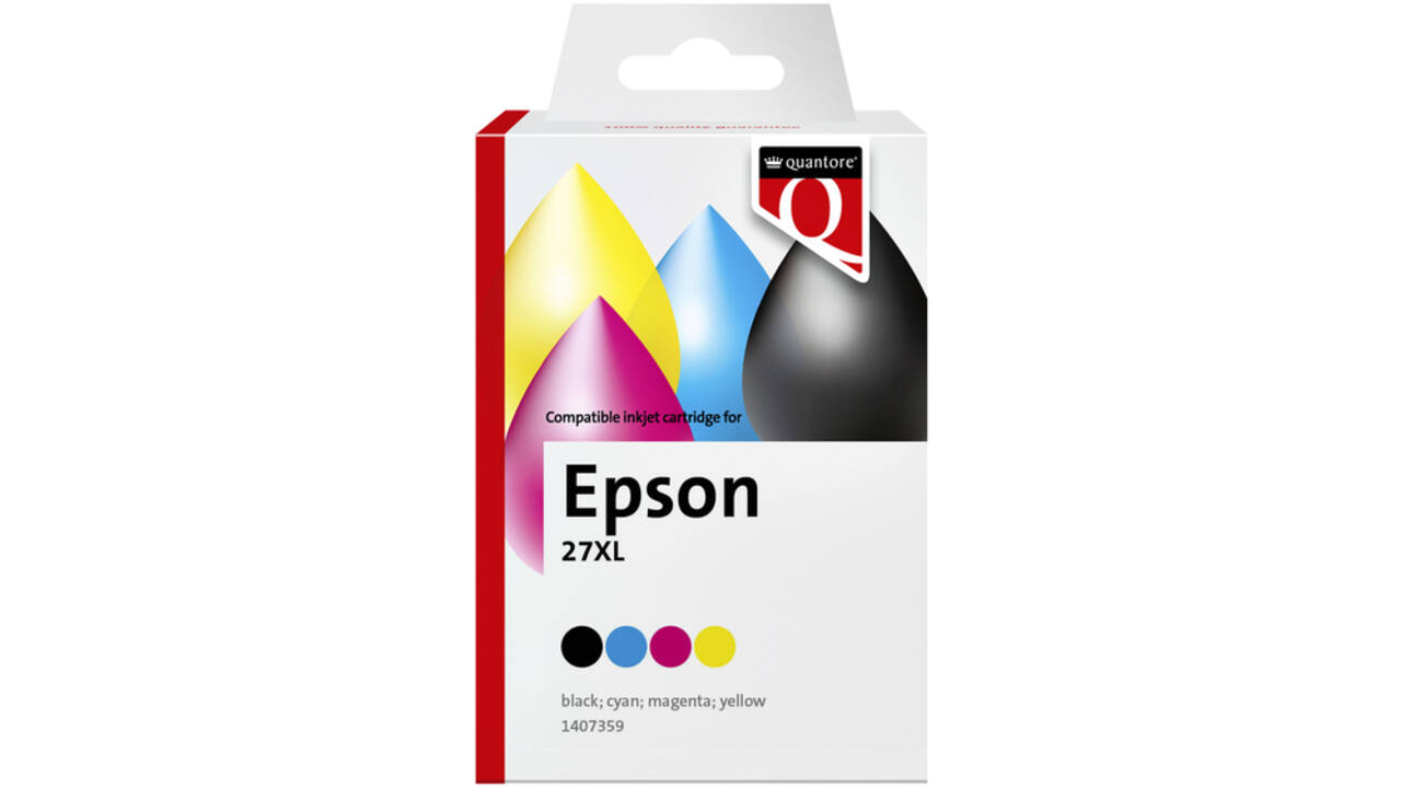 Inktcartridge Quantore alternatief tbv Epson 27XL zwart+3kleur