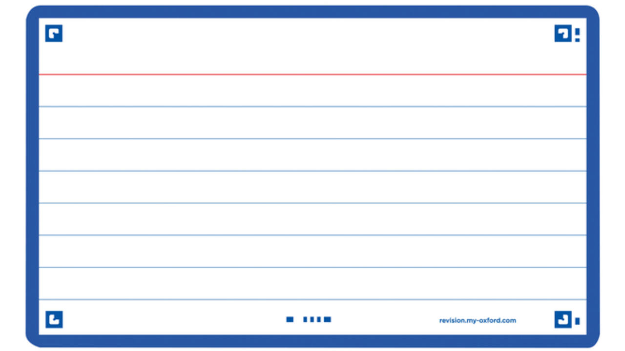 Flashcard Oxford 2.0 75x125mm 80vel 250gr lijn blauw