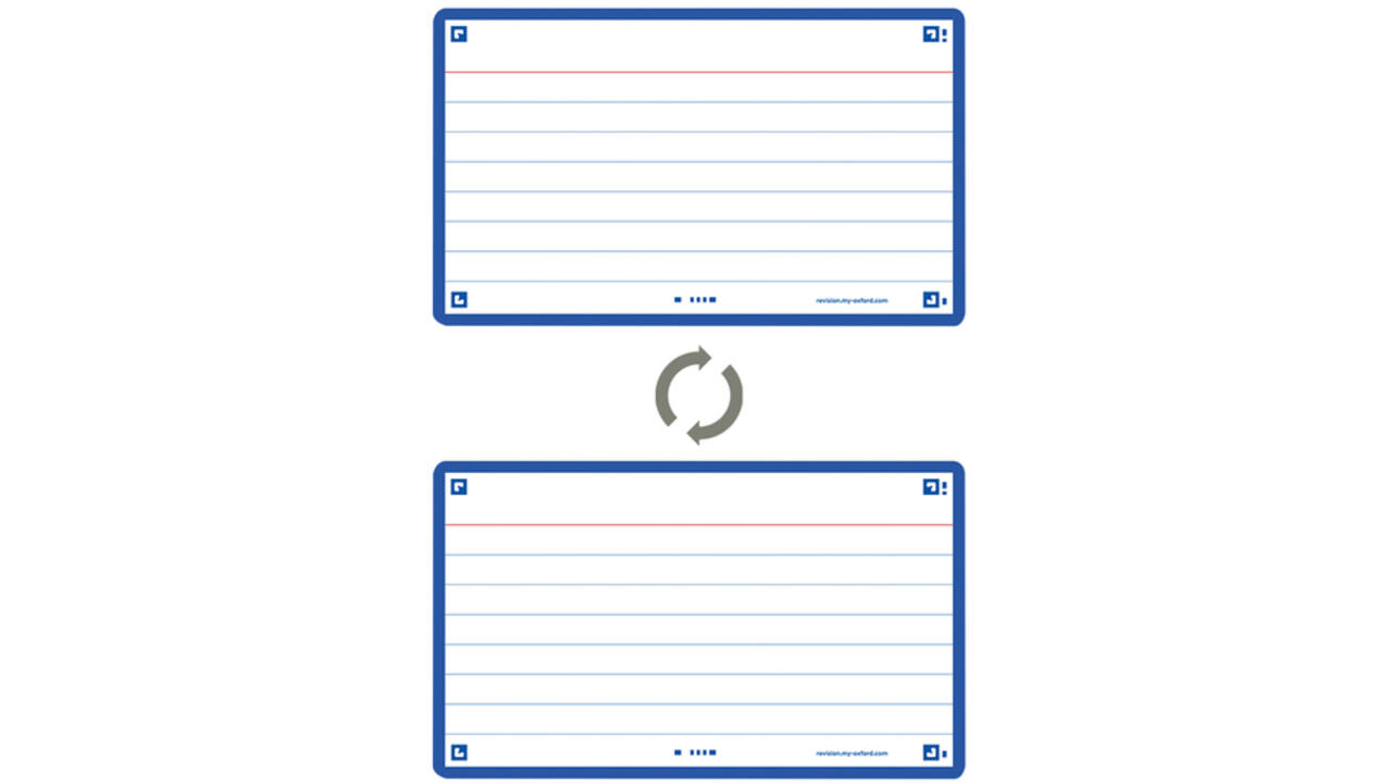 Flashcard Oxford 2.0 75x125mm 80vel 250gr lijn blauw