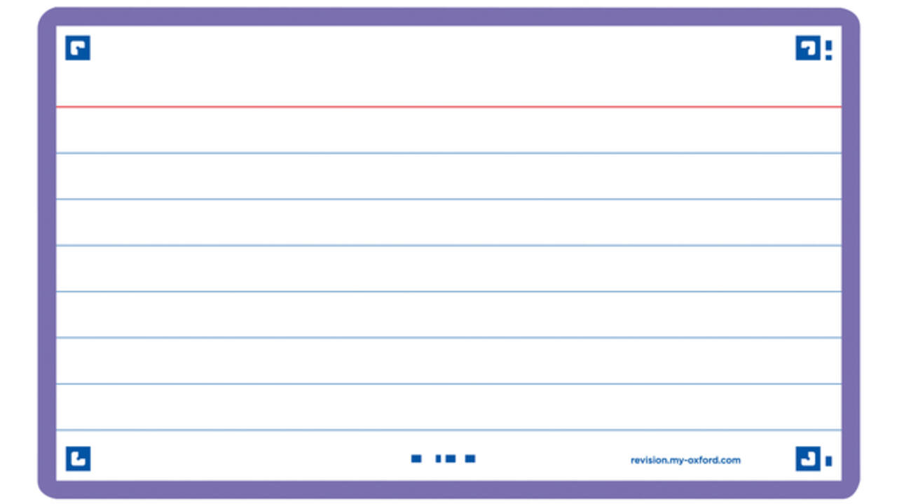 Flashcard Oxford 2.0 75x125mm 80vel 250gr lijn paars