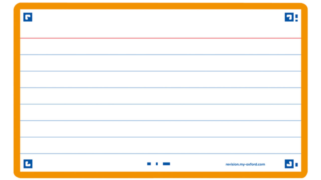 Flashcard Oxford 2.0 75x125mm 80vel 250gr lijn oranje