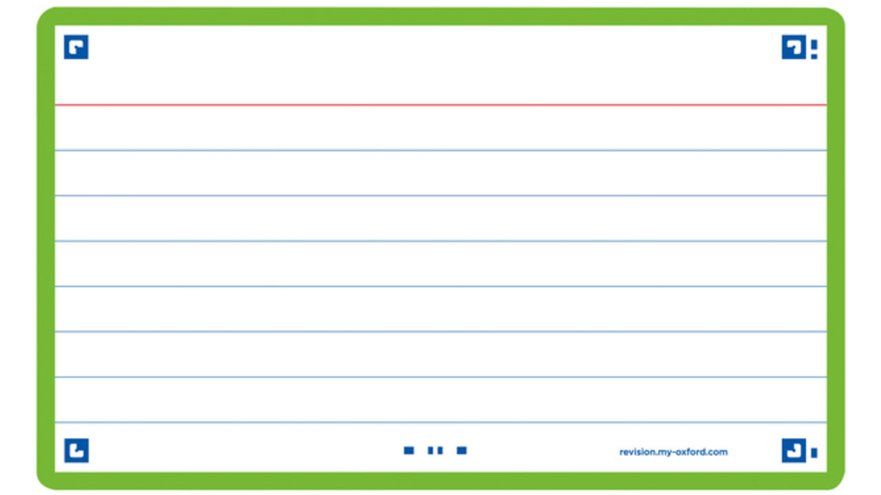 Flashcard Oxford 2.0 75x125mm 80vel 250gr lijn groen