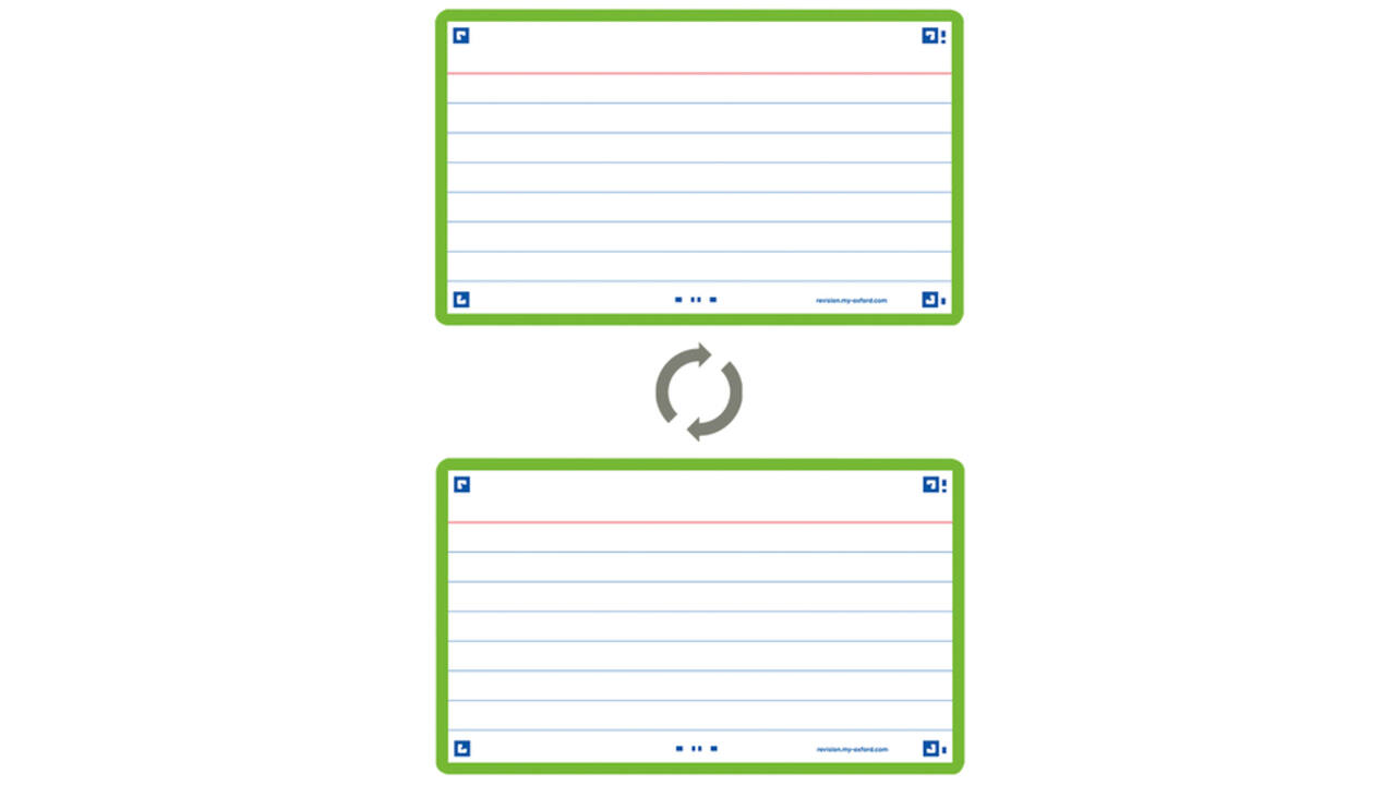 Flashcard Oxford 2.0 75x125mm 80vel 250gr lijn groen