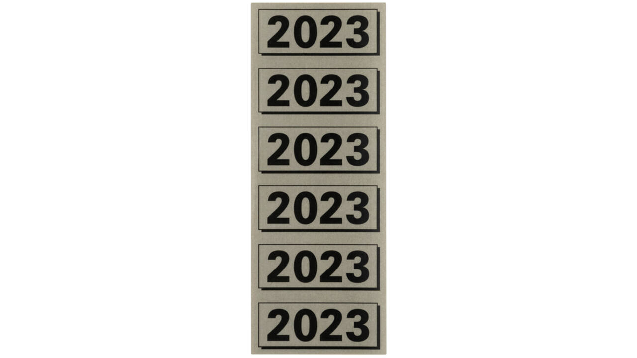 Rugetiket Elba 2023 57x25mm grijs