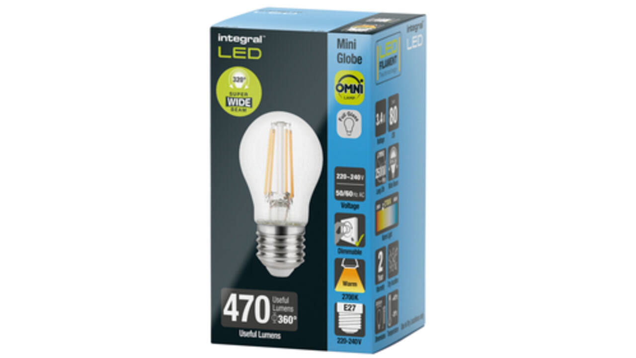 Ledlamp Integral E27 2700K warm wit 3.4W 470lumen