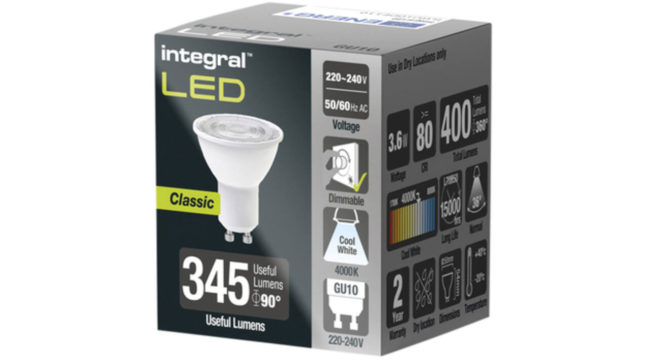 Ledlamp Integral GU10 4000K koel wit 3.6W 400lumen