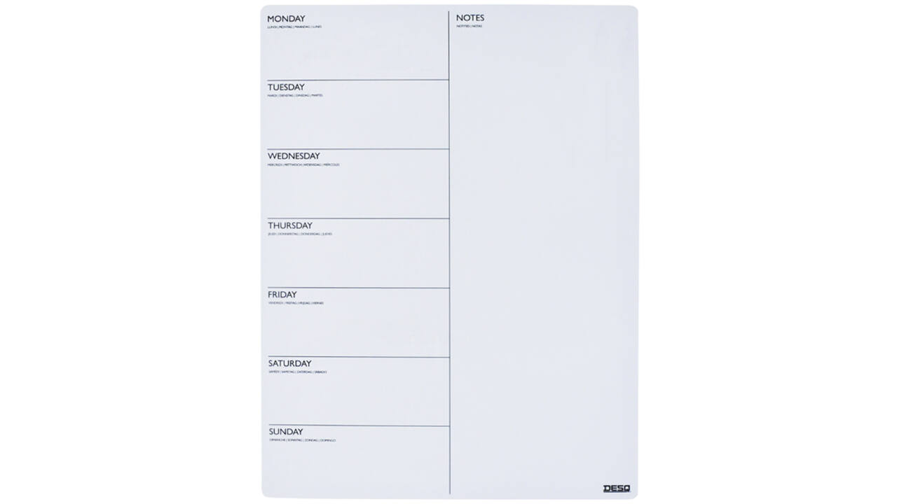 Magnetische planner Desq week 40x30cm magnetisch