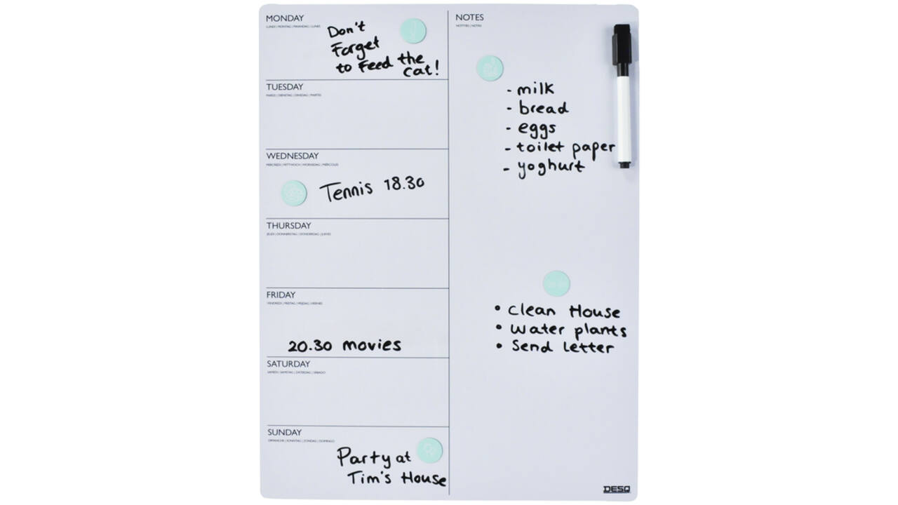 Magnetische planner Desq week 40x30cm magnetisch