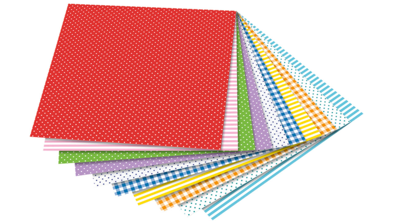 Vouwblaadjes Folia 80gr 20x20cm 50 vel 2-zijdig 10 basics designs