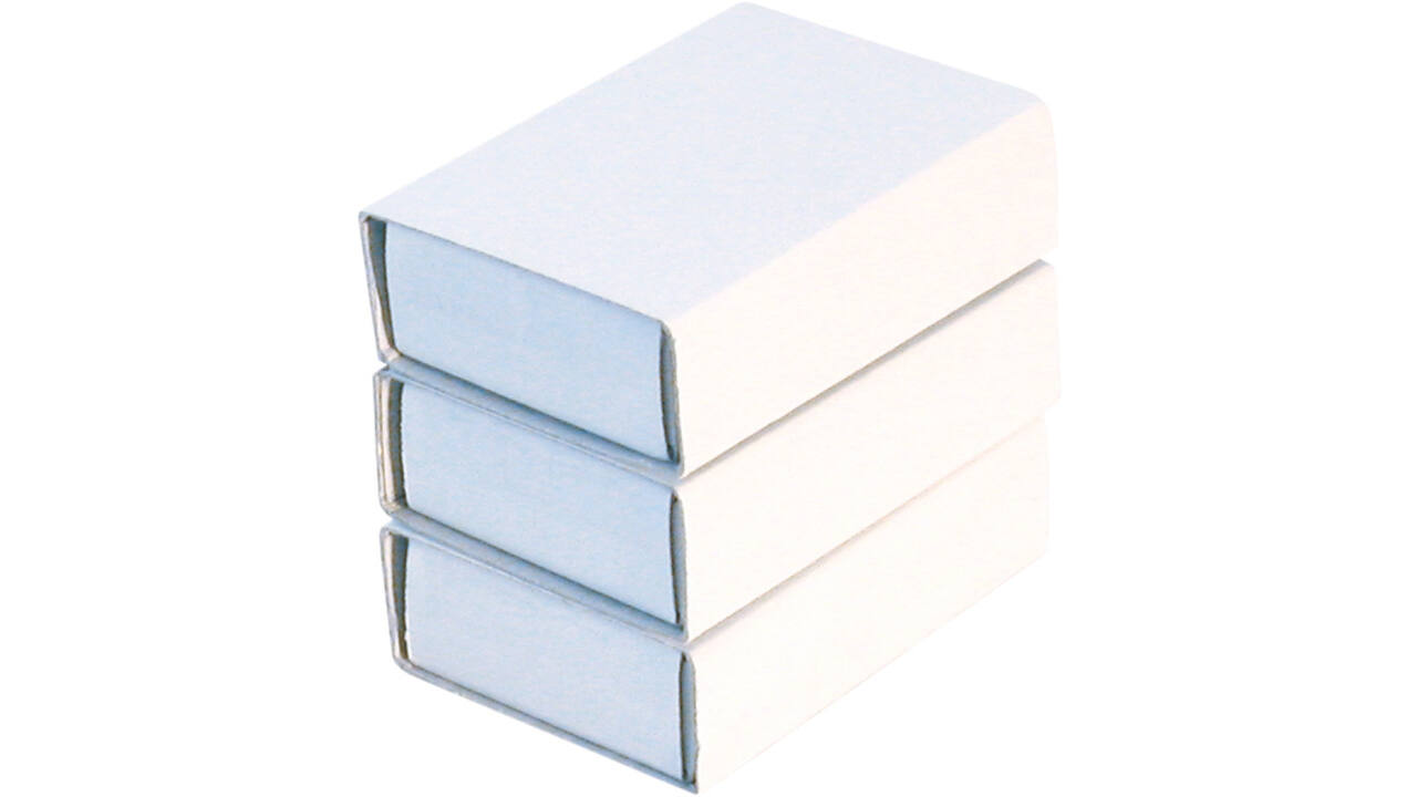 Luciferdoosjes Folia klein 53x37x11mm 10 stuks wit