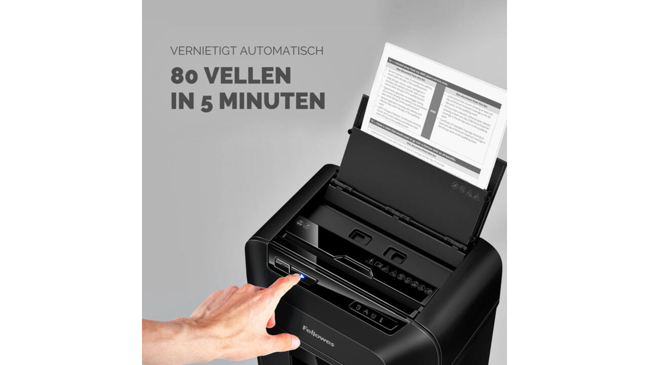 Papiervernietiger Fellowes Automax 80M snippers 4x12mm