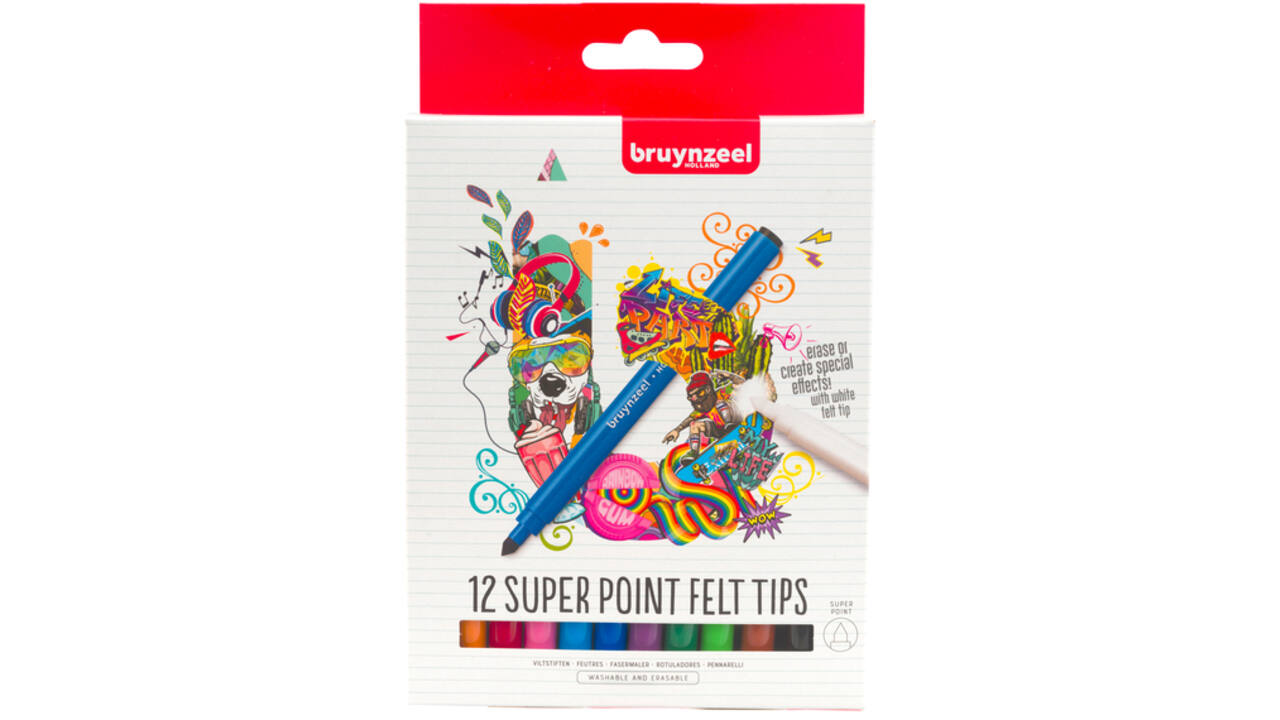 Kleurstift Bruynzeel Teens Superpoint set à 12 kleuren