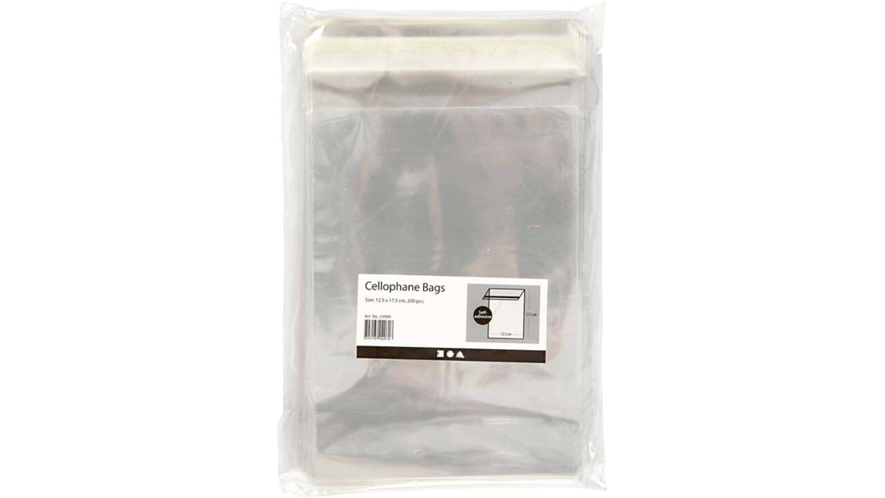 Cellofaanzak Creativ Company 17.3x12.3cm 25 micron met plakstrip 200 stuks