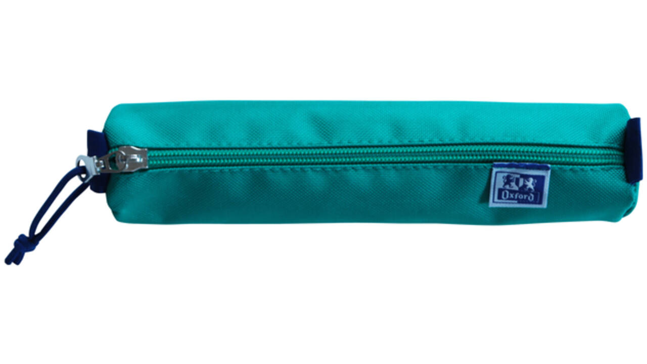 Pennenetui Oxford rond turquoise