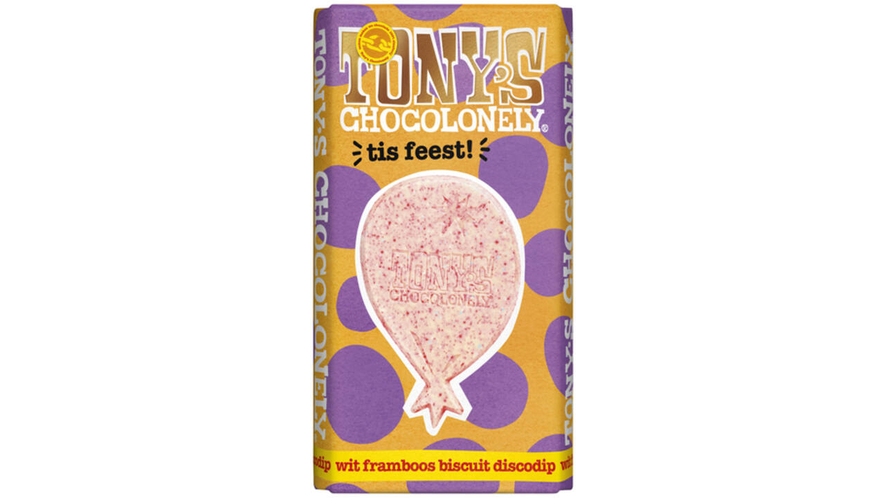 Chocolade Tony's Chocolonely tis feest reep 180gr
