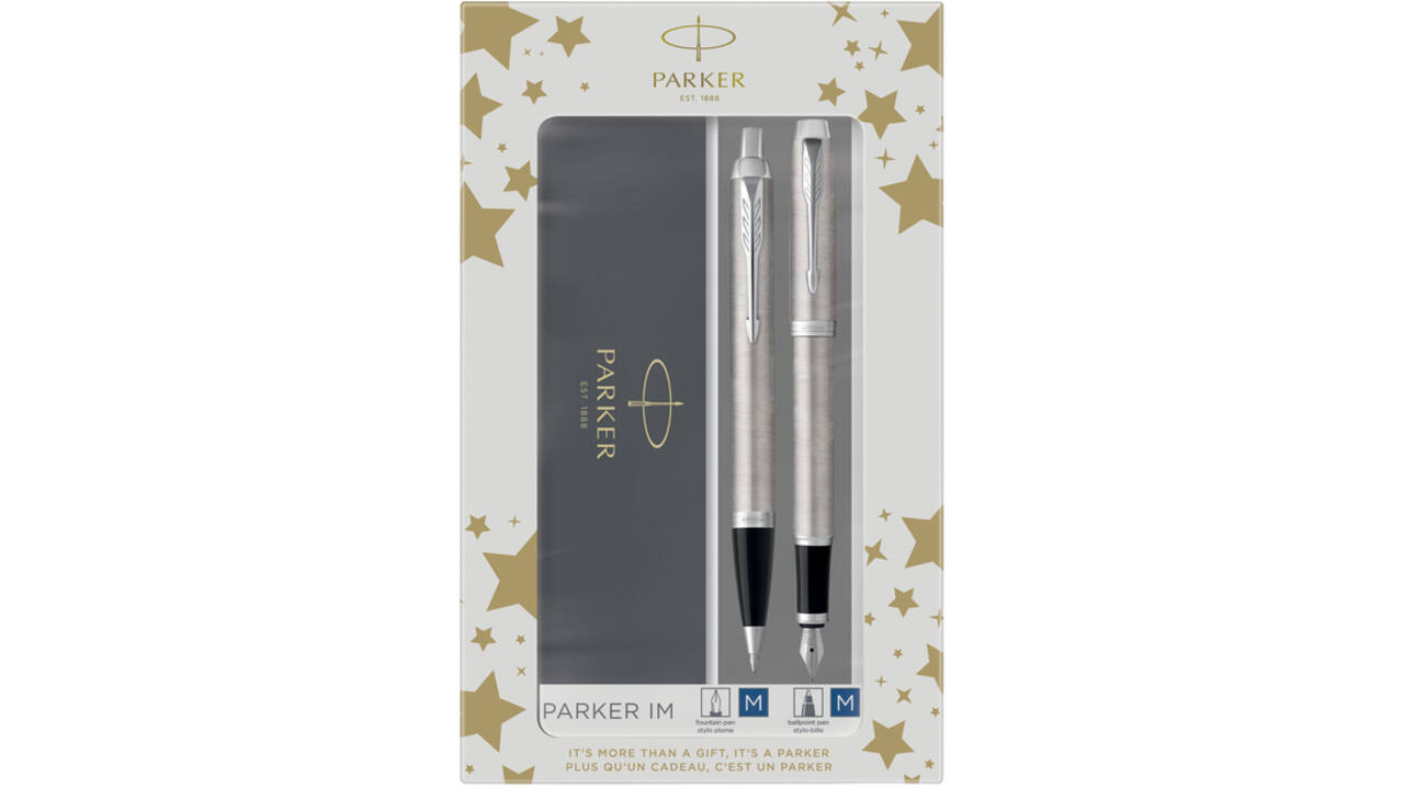 Balpen en vulpen Parker IM stainless steel CT medium