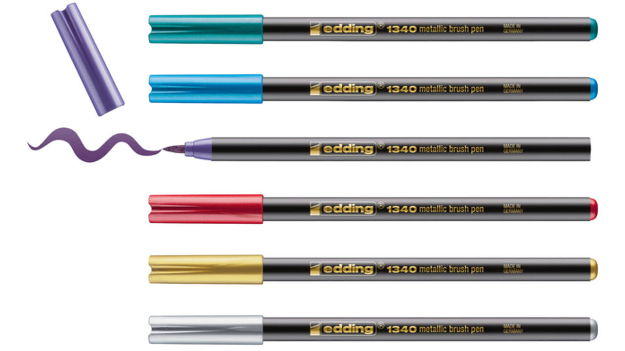 Brushpen edding 1340 metallic assorti set à 6 stuks