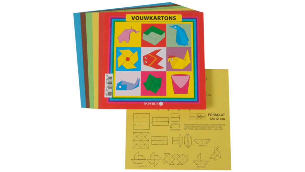 Vouwkartons vierkant 12x12cm 105gram assorti