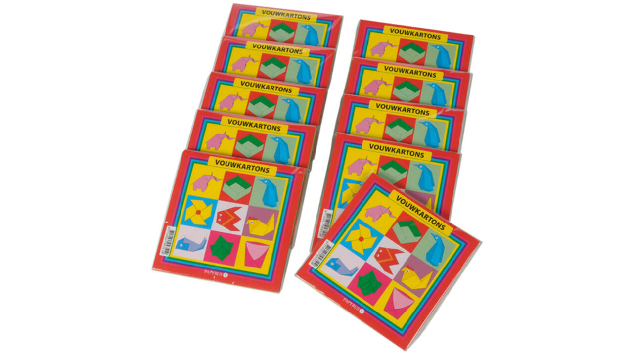 Vouwkartons vierkant 16x16cm 105gram assorti