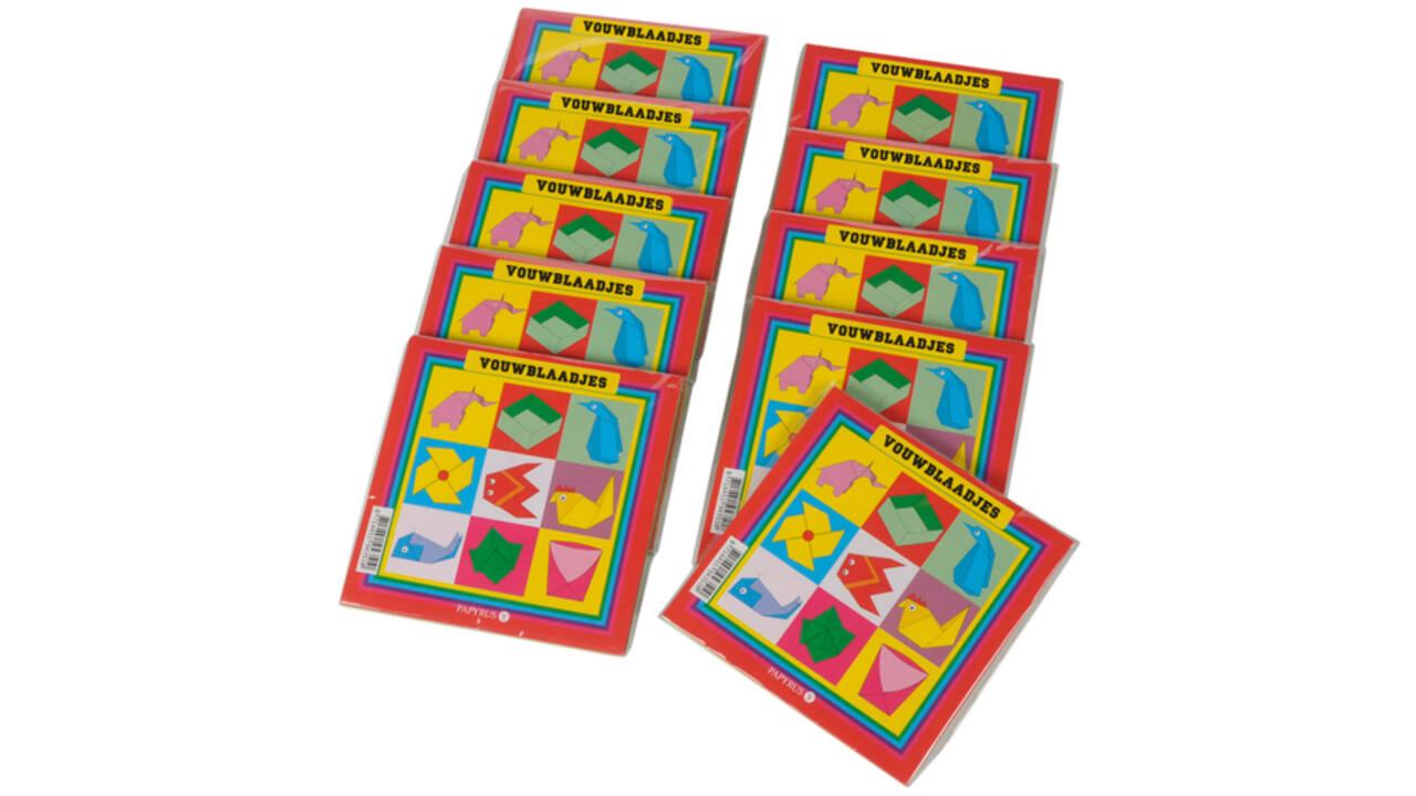 Vouwblaadjes vierkant 12x12cm 65gram assorti