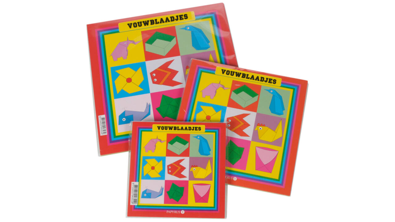 Vouwblaadjes vierkant 12x12cm 65gram assorti