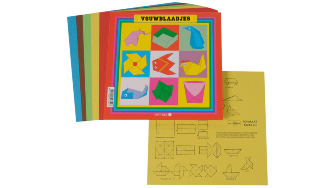 Vouwblaadjes vierkant 16x16cm 65gram assorti