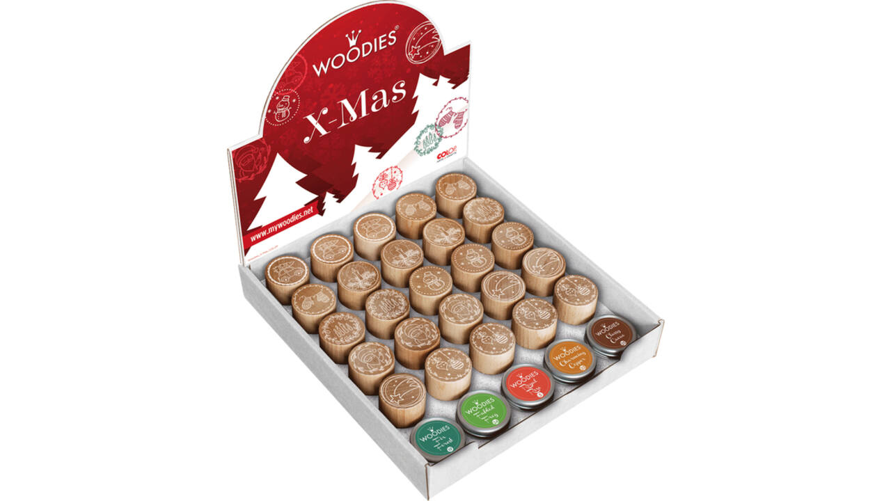 Stempels en stempelkussen Woodies Christmas afbeelding