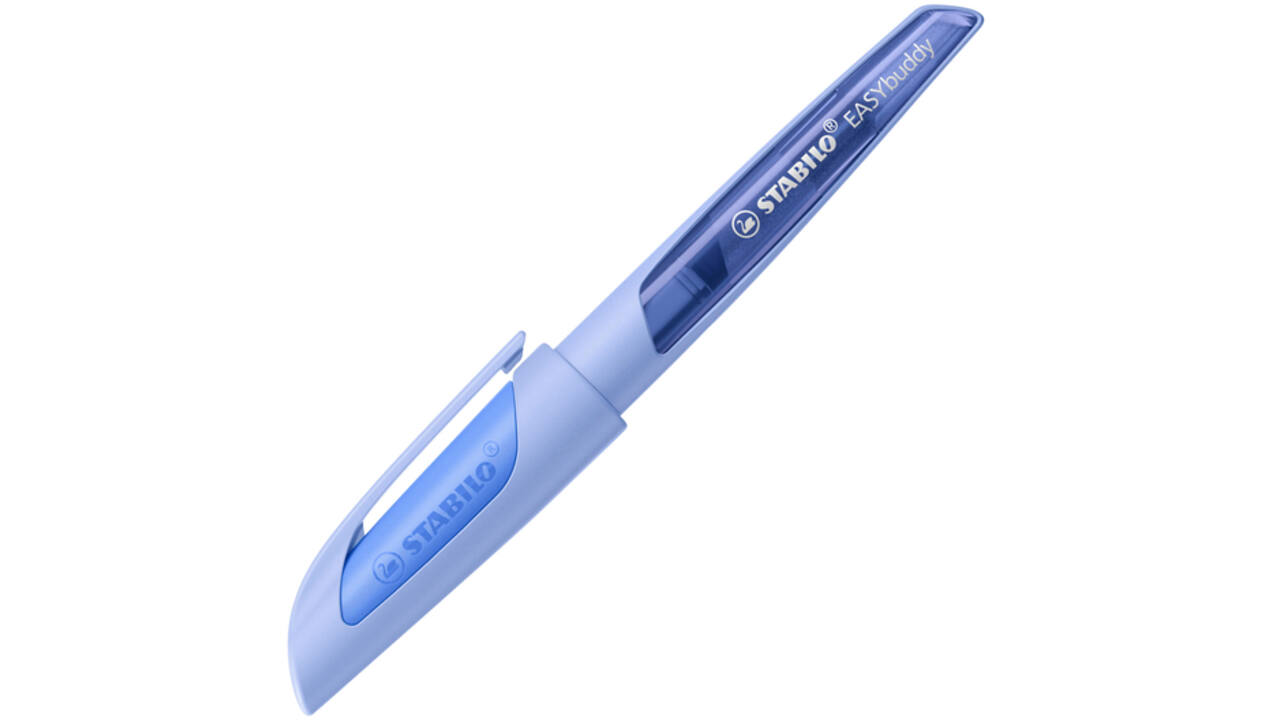 Vulpen STABILO Easybuddy rechtshandig medium babyblauw blister à 1 stuk