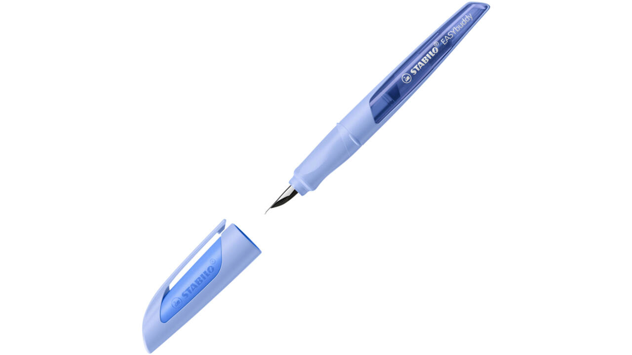 Vulpen STABILO Easybuddy rechtshandig medium babyblauw blister à 1 stuk