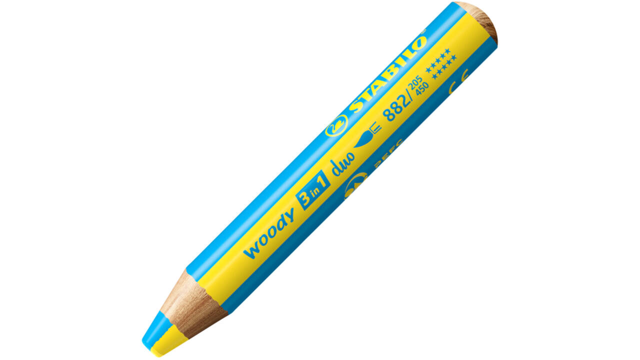 Kleurpotloden STABILO 882 woody 3 in 1 duo inclusief puntenslijper assorti etui 10 à stuks