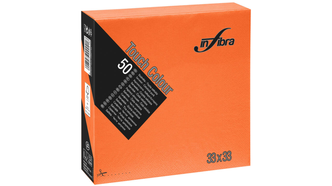 Servet oranje Infibra 33x33cm 2laags 50vel