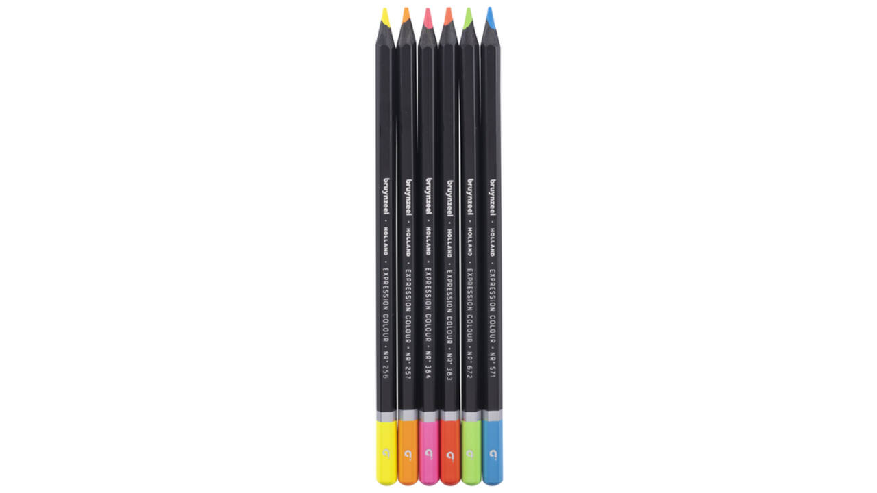 Kleurpotlood Bruynzeel 6 stuks neon kleuren