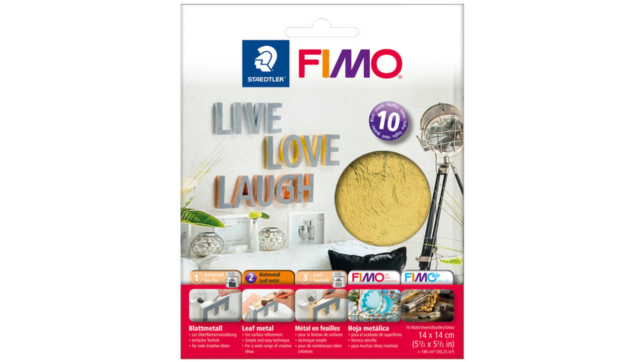 Bladmetaal Fimo 14x14cm 10vel goud