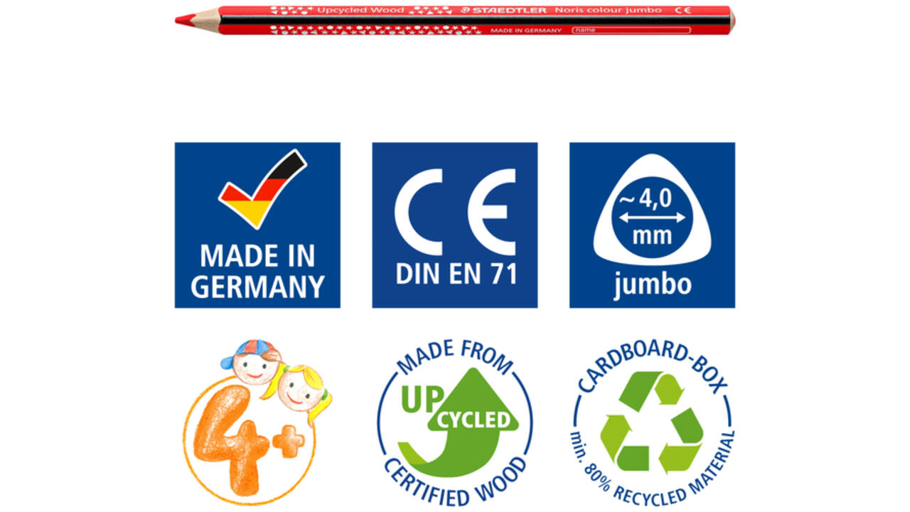 Kleurpotlood Staedtler Noris Colour Jumbo set à 12 kleuren