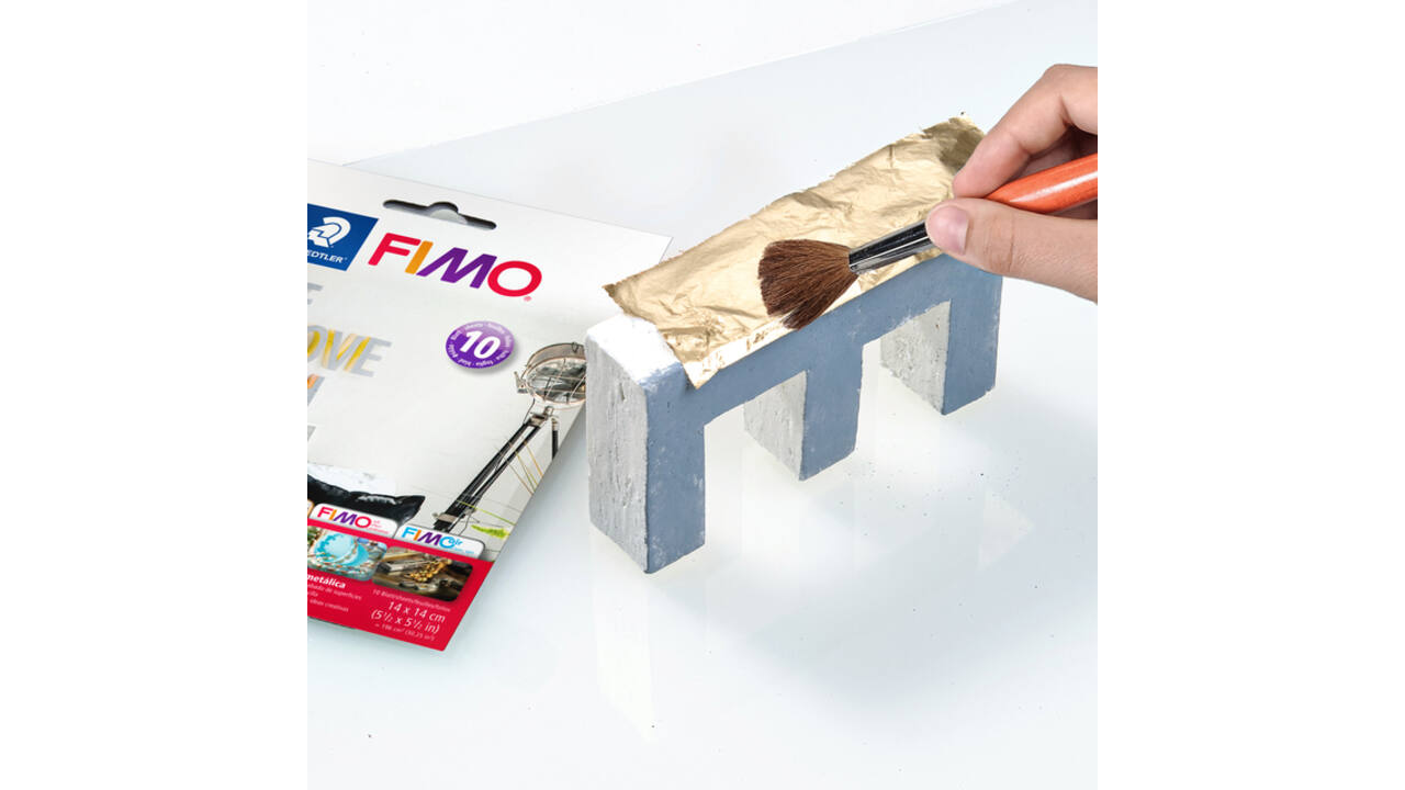 Bladmetaal Fimo 14x14cm 10vel goud
