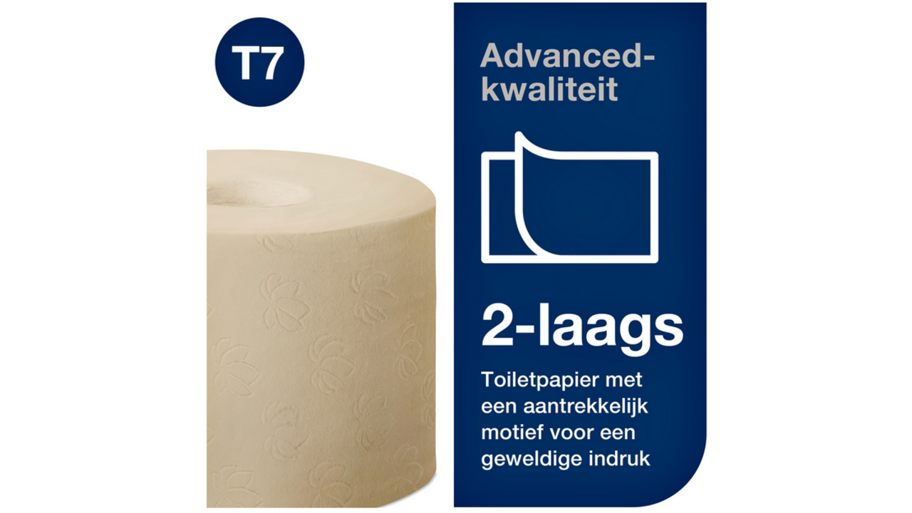 Toiletpapier Tork T7 hulsloos Natural Advanced midsize 2-laags 900vel 472155