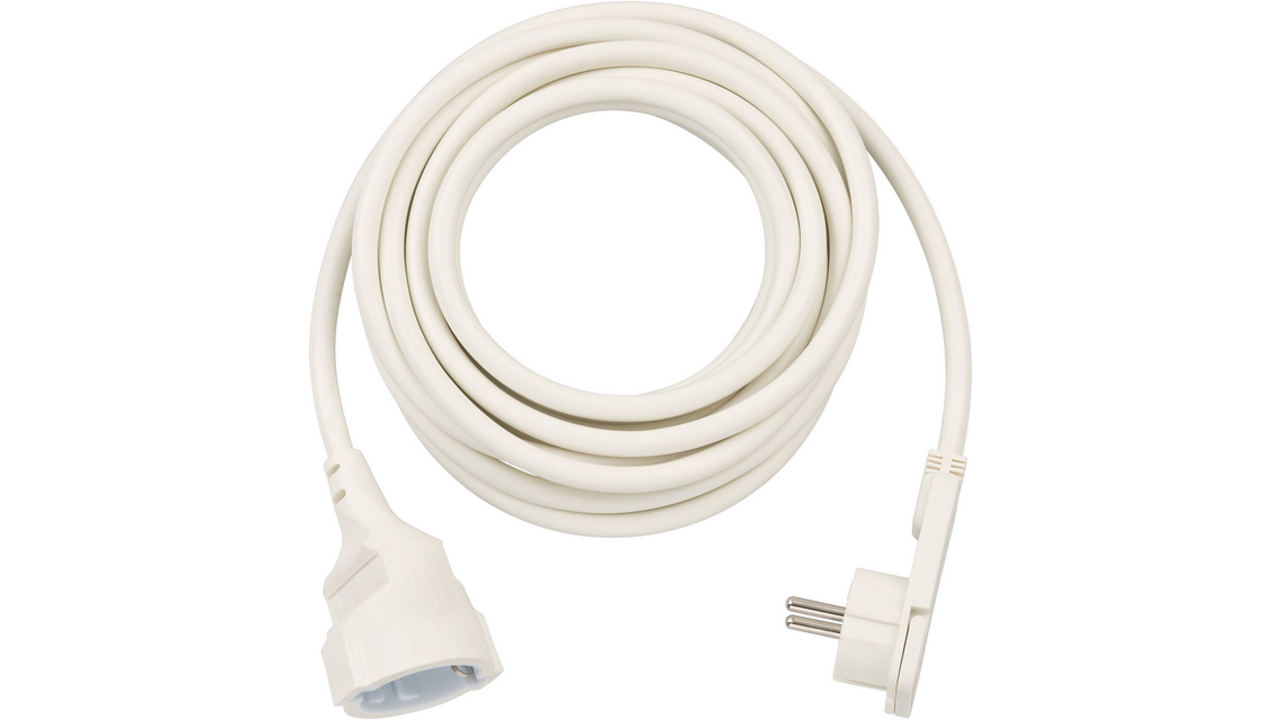Verlengsnoer Brennenstuhl met platte stekker H05VV-F3G1.5 5 meter wit